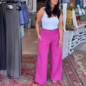 Vibrant Fuchsia Wide-Leg Pants